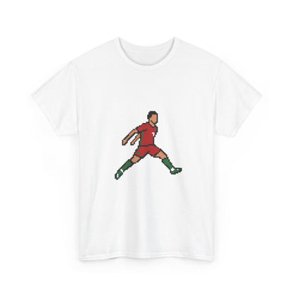 Soccer Player Graphic Tee - Retro Kicking Football Shirt