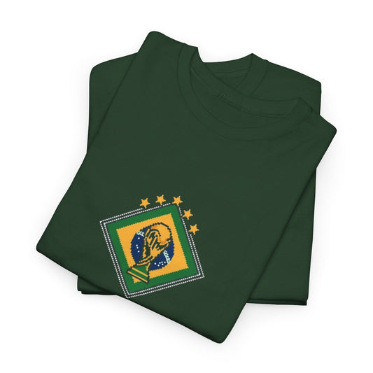 Brazil Pixel Soccer Tee — Retro 8‑Bit Football Shirt