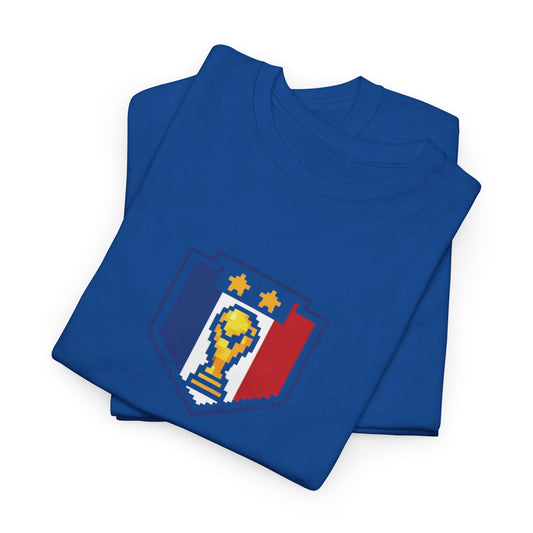 France Pixel Soccer Tee — Retro 8‑Bit Football Shirt