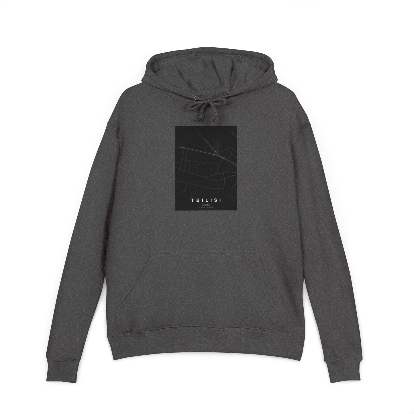 Minimalist Black Square Hoodie - Tbilisi Streets