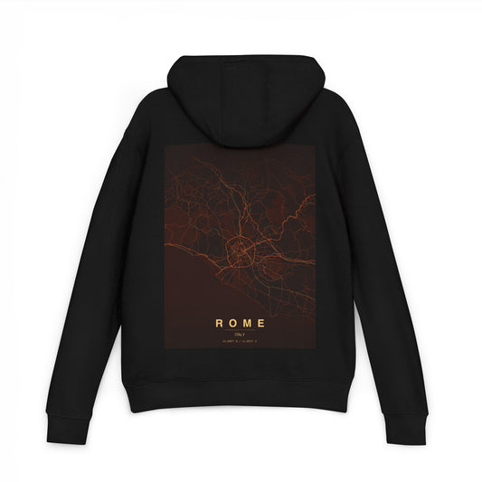 Rome City Map Hoodie — Minimalist Retro Map Graphic Pullover