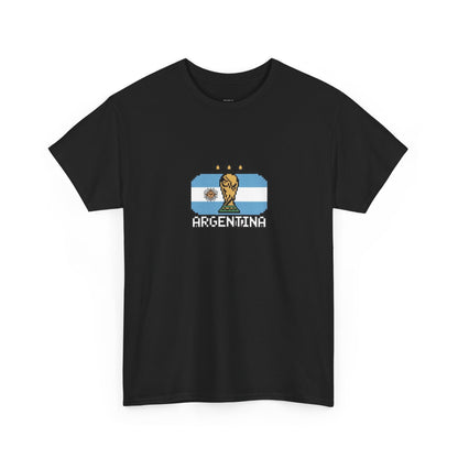 Argentina Pixel Soccer Tee — Retro 8‑Bit Football Shirt