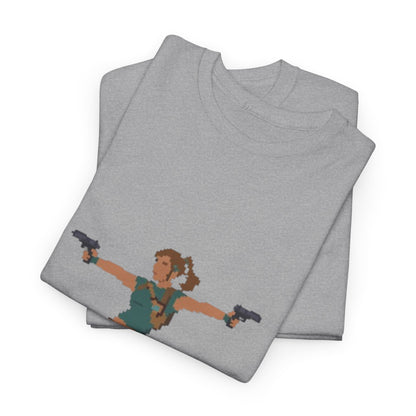 Gamer Adventurer Tee — Dual Pistol Action Graphic T-Shirt