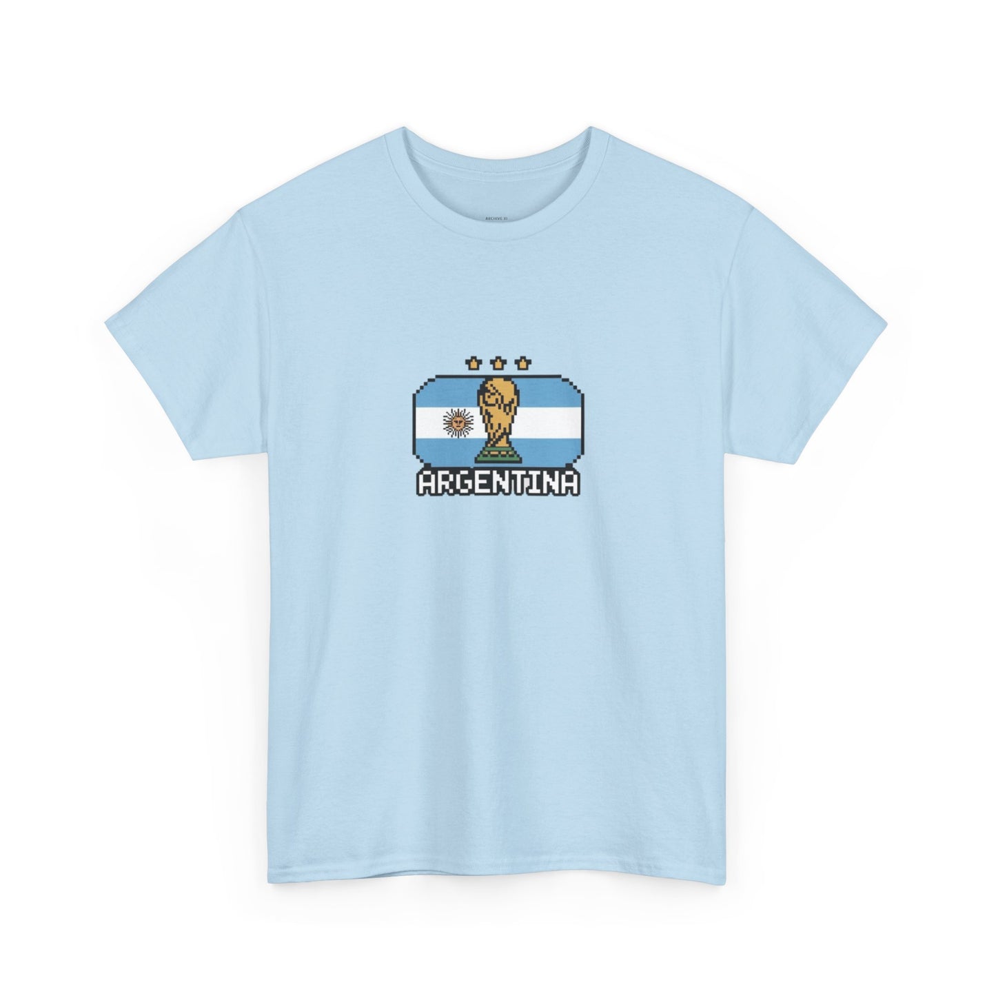 Argentina Pixel Soccer Tee — Retro 8‑Bit Football Shirt