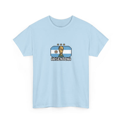 Argentina Pixel Soccer Tee — Retro 8‑Bit Football Shirt